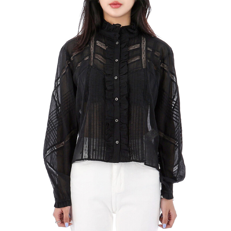 국내배송 이자벨마랑 가이아 블라우스 HT0445FA B3J06E 01BK - Isabel Marant