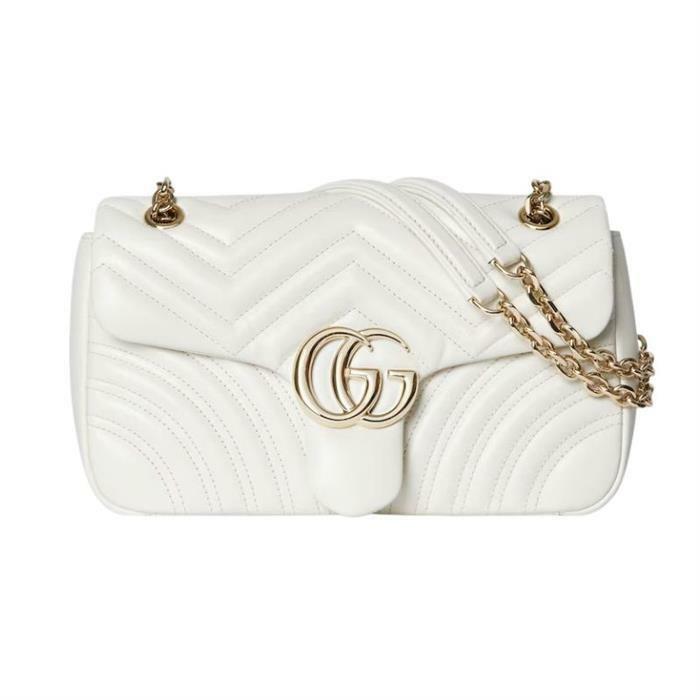 구찌 화이트 레더 GG 마몽 837267 AAE38 9050 - Gucci
