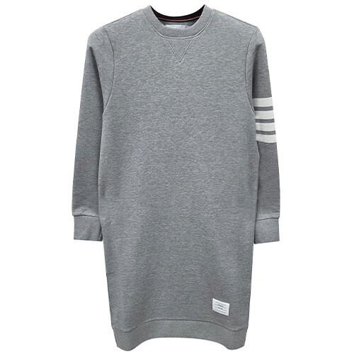 [톰브라운] 스트라이프 클래식 맨투맨 원피스 그레이 여성 원피스 FJD056A 00535 055 / TEO - Thom Browne