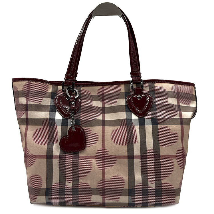버버리 노바체크 하트 쇼퍼백 80625053 - Burberry