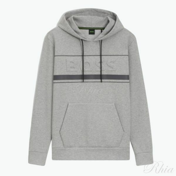 휴고보스 스트라이프 디테일 코튼 블렌드 후디 50545244 042 - Hugo Boss