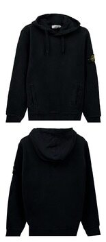 [스톤아일랜드] 25FW 와펜패치 브러시드 코튼 플리스 후드티셔츠 블랙 남성 티셔츠 K2S156100029 S0A20 V0029 / TJ 썸네일 3