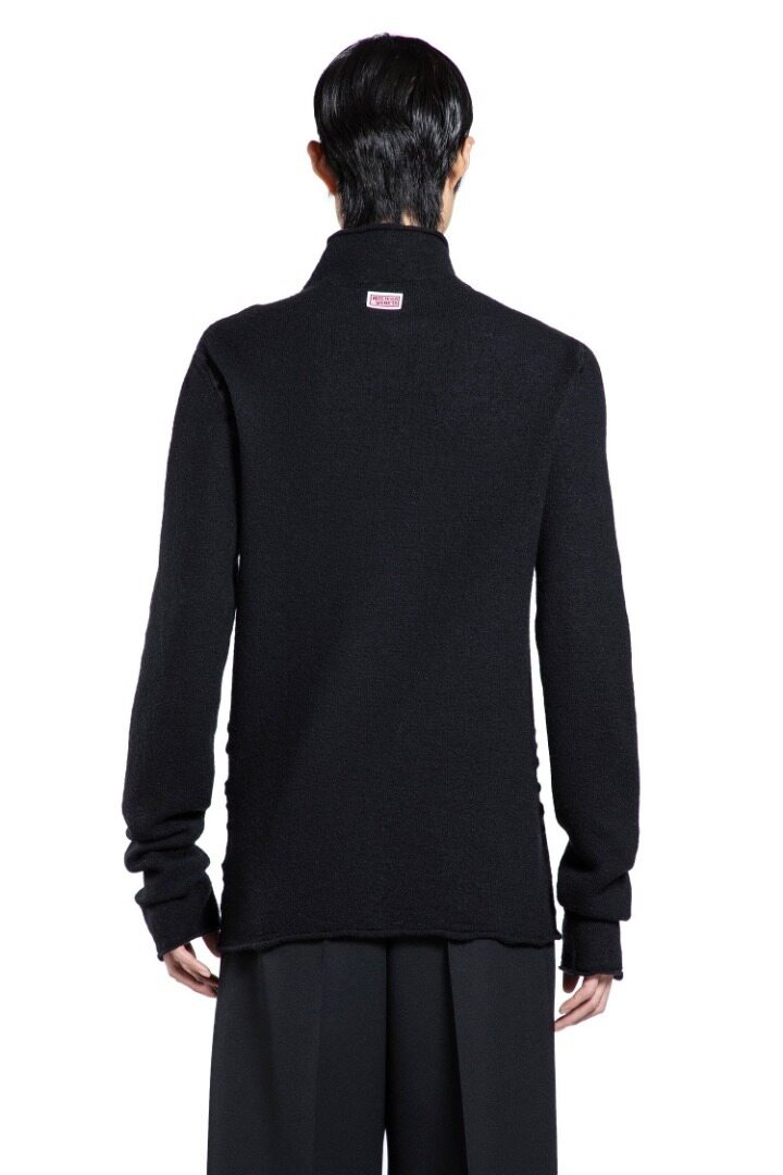 [배송] 보테가베네타 로고 펠티드 울 니트 스웨터 블랙 798239 V4JU0 1000 - Bottega Veneta