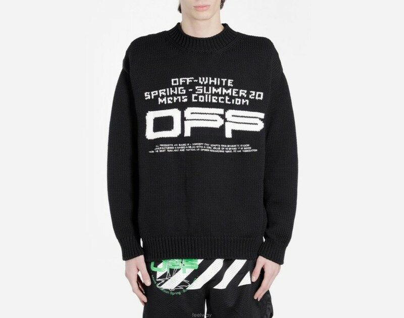 [배송] 오프화이트 로고 니트 스웨터 omhe032r20f94004 - Off White