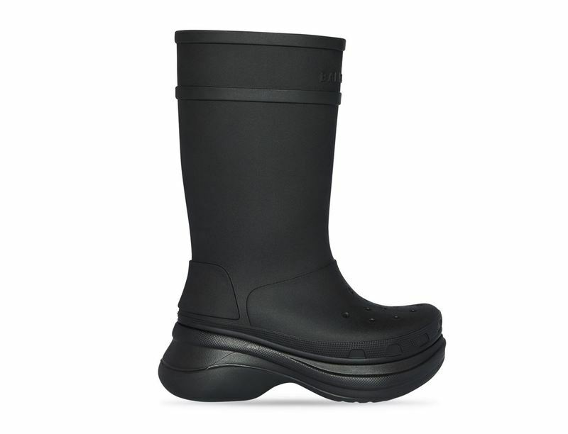[배송] 발렌시아가 크록스 러버 고무 클로그 부츠 블랙 677384 - Balenciaga