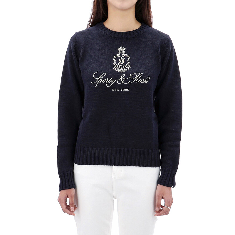 국내배송 스포티앤리치 방돔 코튼 니트 WS065606205BL106 - Sporty & Rich