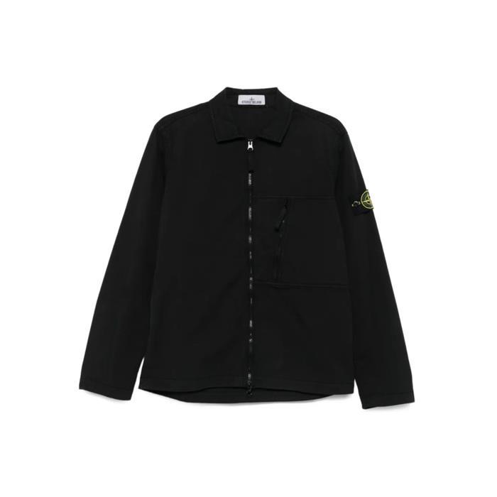 [국내발송] 스톤아일랜드 코튼 오버 셔츠 블랙 1200003 S0010 V0029 - Stone Island