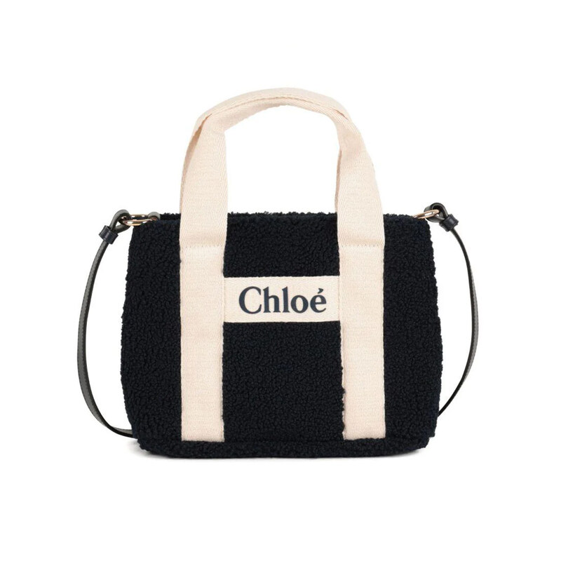 25FW 키즈 로고 플리스 숄더백 네이비 C20688 859 - Chloe