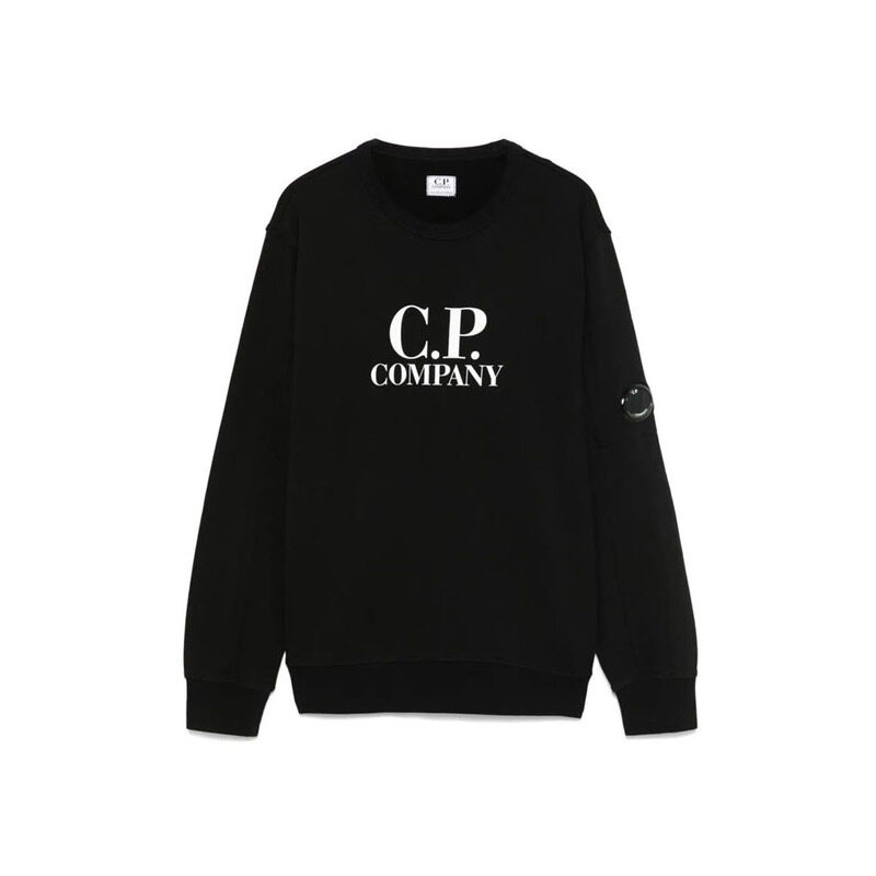 25FW 키즈 렌즈 와펜 로고 맨투맨 블랙 19CKSS034B 00LCA76 999 - CP company