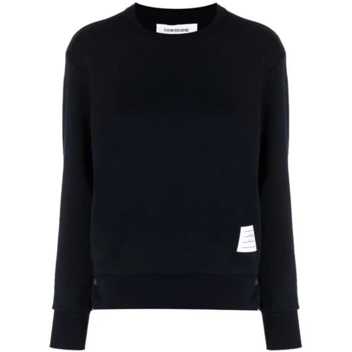 [국내발송] 톰브라운 센터백 스트라이프 니트 맨투맨 네이비 FJT070A 03377 415 - Thom Browne