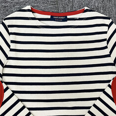 논현 더팩토리 25FW 세인트 제임스 키즈 VAUJANY E 레드 하트 패치 긴팔티 (9174 ECRU MARINE TULIPE) 썸네일 3