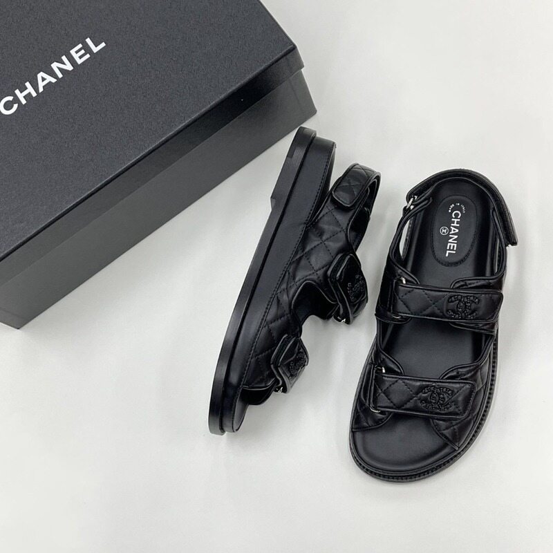 [더럭스] 샤넬 벨크로 샌들 블랙 큐빅 G31848 선물용 - Chanel