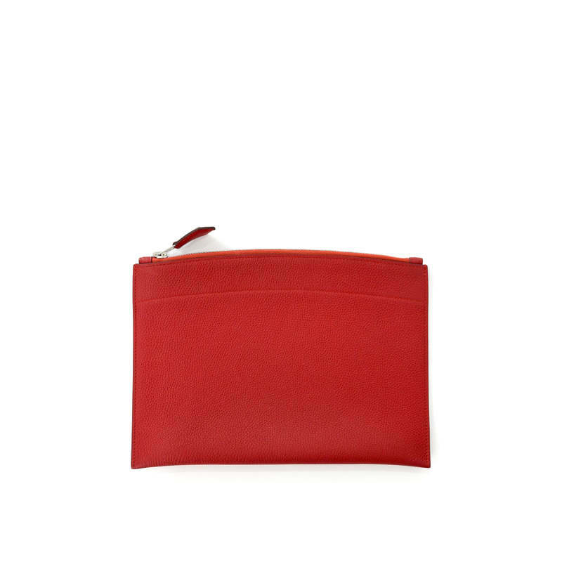 [중고명품비아르] [OS] 에르메스 바자 Bazar 클러치 MM 루즈그레나 - Hermes