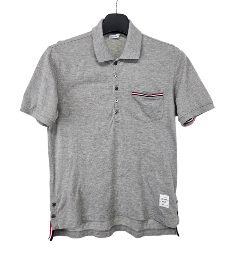 톰브라운 삼선 포켓 카라 티셔츠 - Thom Browne