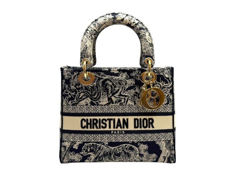 크리스찬 디올 레이디 디올 D-LITE 트왈드주이 리버스 미디엄 M0565ORGO-M928 여성 토트백 - Christian Dior