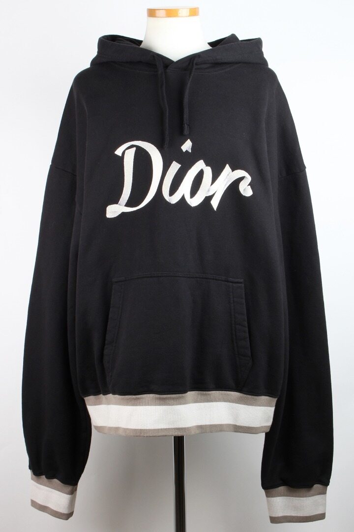 디올 자수 47 로고 오버핏 후드 블랙 XXL(110) - Christian Dior
