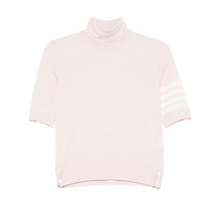 [국내발송] 톰브라운 파인 메리노 4바 반팔 터틀넥 핑크 FKA434A Y1014 680 - Thom Browne