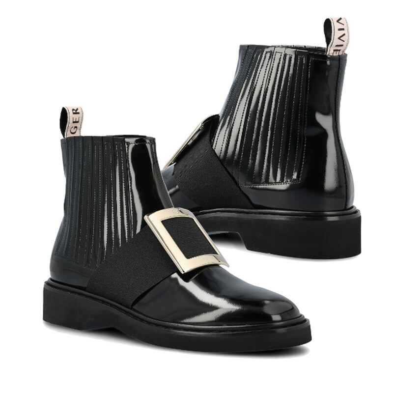 25FW 메탈 버클 레인저스 첼시부츠 블랙 RVW54825170 MRK B999 - Roger Vivier