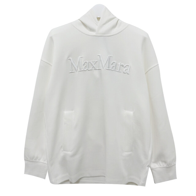 압구정 더팩토리 25FW S 막스마라 VISIERA 비시에라 코튼 후드티 / 화이트 (2529946011600 001) - Max Mara