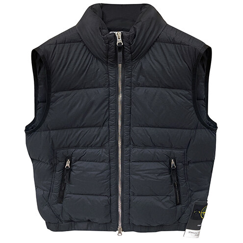 [스톤아일랜드] 25FW 와펜패치 심리스 터널 나일론 다운 TC 다운 베스트 블랙 남성 자켓 K2S15G100007 S0028 V0029 / TFS - Stone Island