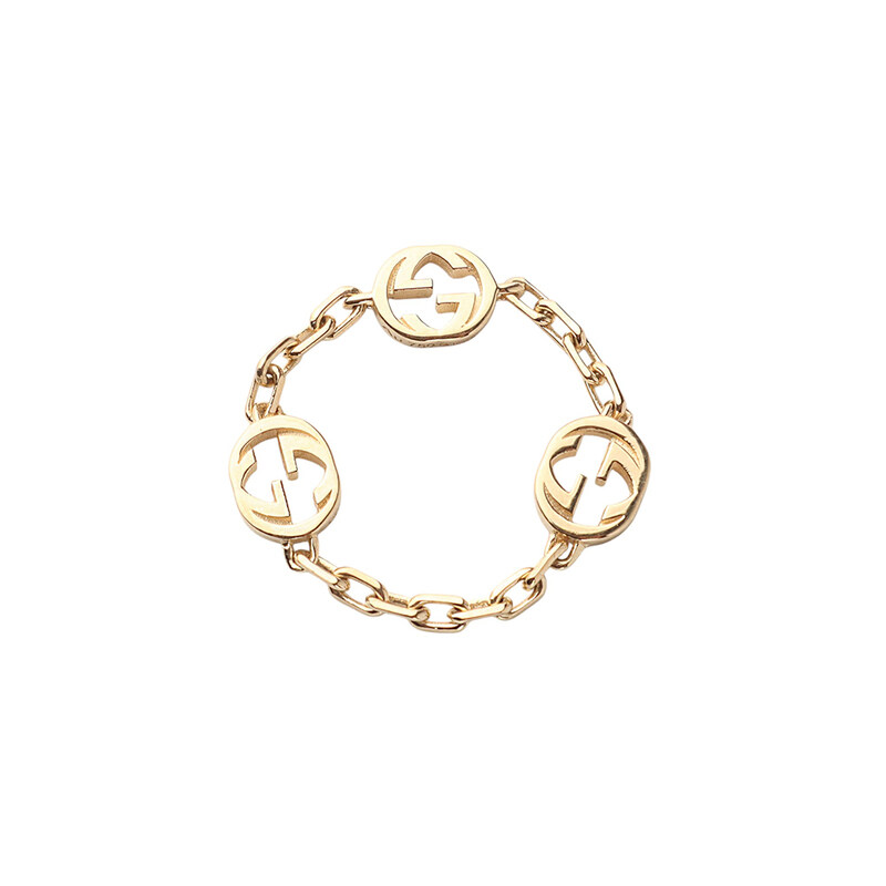 구찌 662053 18K옐로우골드 인터로킹 G 반지 9호 35640 - Gucci
