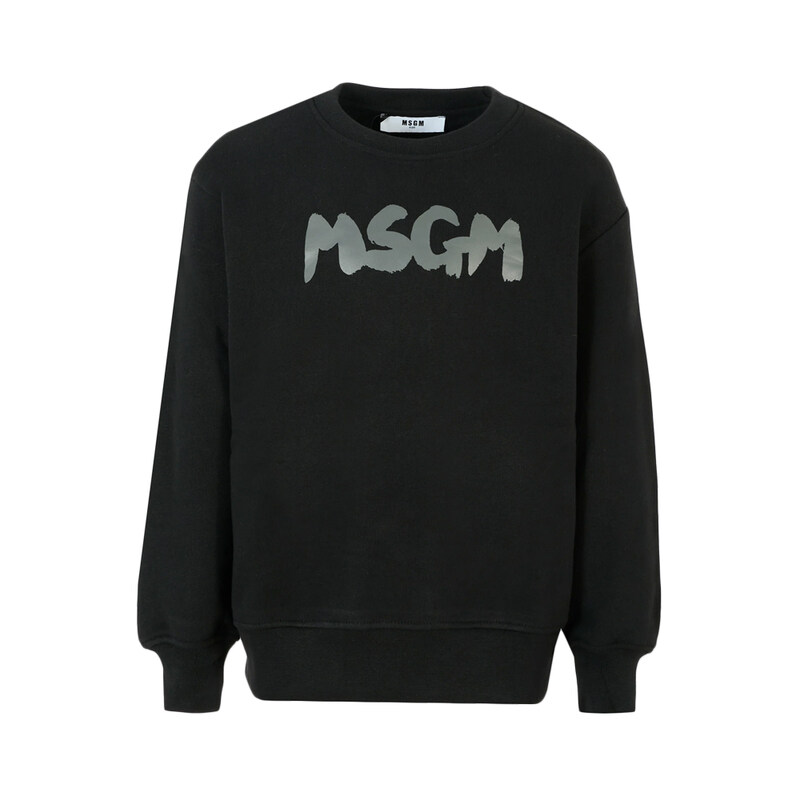 25FW 키즈 여성 로고 프린트 맨투맨 블랙 F5MSJUSW016 110 - MSGM