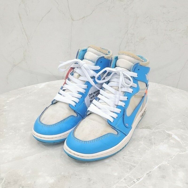 [럭스유] 250 / 나이키 조던1 X 오프화이트 레트로 하이 UNC 파우더블루 - Off White