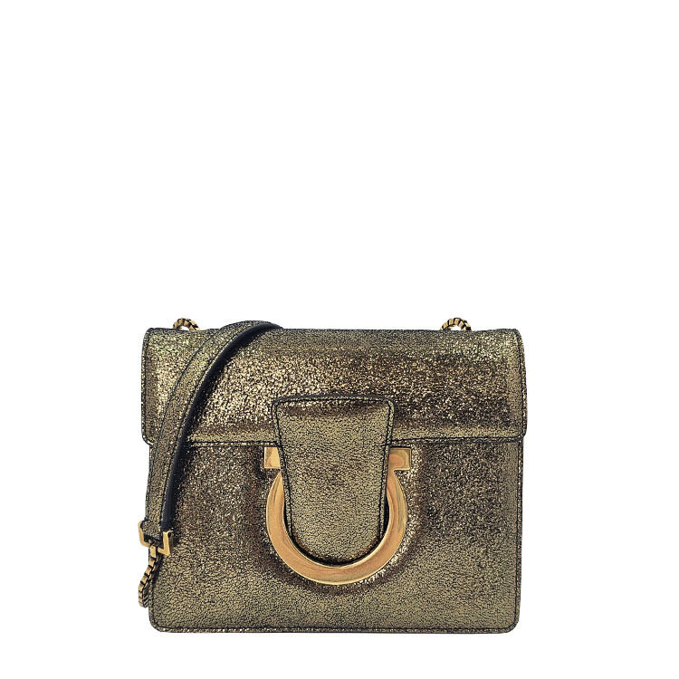 페레가모 골드 메탈릭 탈리아백 21 F893 4662 - Salvatore Ferragamo
