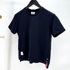 톰브라운 백삼선 여성 반팔 티셔츠 네이비 (FJS013A) 썸네일 1