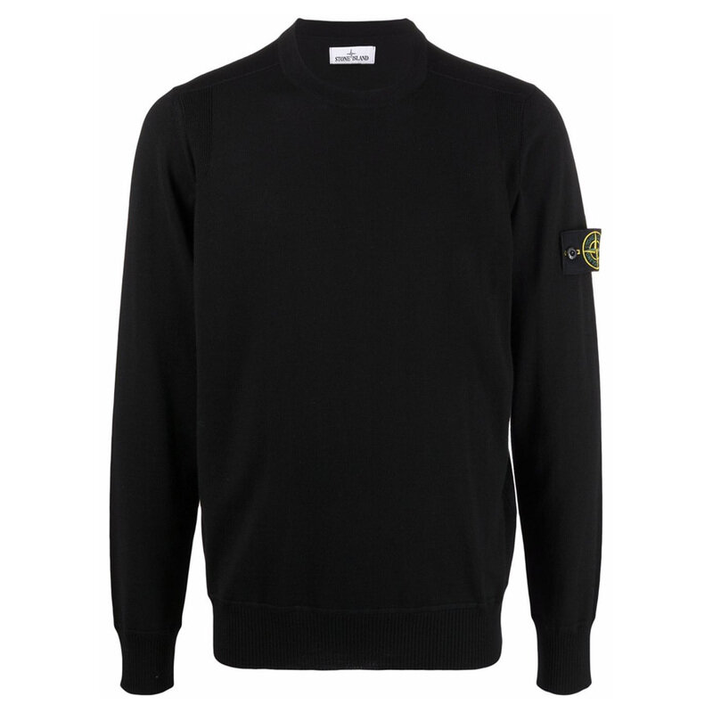 스톤 와펜 패치 울 니트 블랙 7515526C4 V0029 - Stone Island