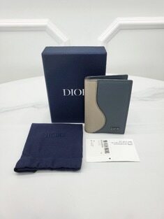 [미다스] 디올 새들 2단 카드홀더 브라운 딥 그레이 카프스킨 2ADCH169YKE 썸네일 6