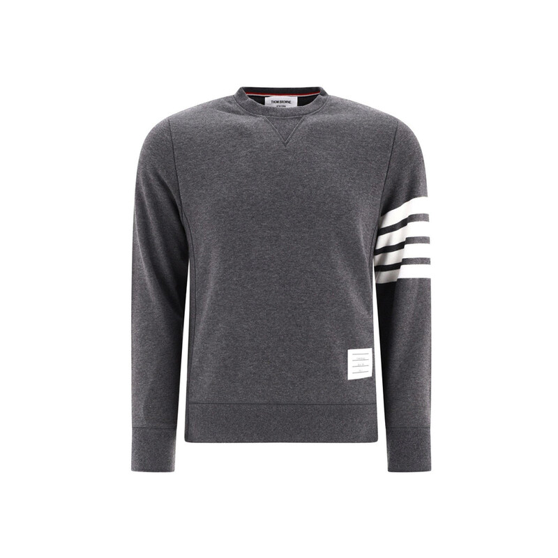 25FW 사선 완장 클래식 맨투맨 다크그레이 MJT021H 00535 025 - Thom Browne