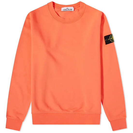 [스톤아일랜드] 22SS 761563051 V0032 와펜패치 맨투맨 오렌지 남성 맨투맨 / TLS - Stone Island