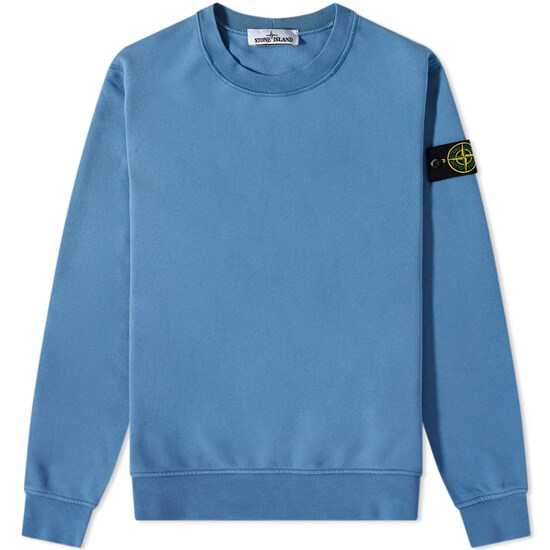 [스톤아일랜드] 22SS 761563051 V0046 와펜패치 맨투맨 블루 그레이 남성 맨투맨 / TLS - Stone Island