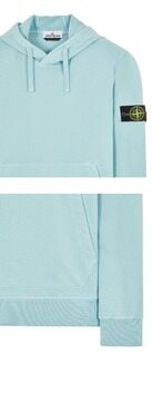 [스톤아일랜드] 22SS 761564151 V0044 와펜패치 후드 티셔츠 스카이 남성 티셔츠 / TJ 썸네일 4