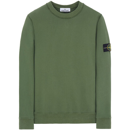 [스톤아일랜드] 22FW 771563020 V0058 와펜패치 크루넥 맨투맨 카키 남성 맨투맨 / TJ - Stone Island
