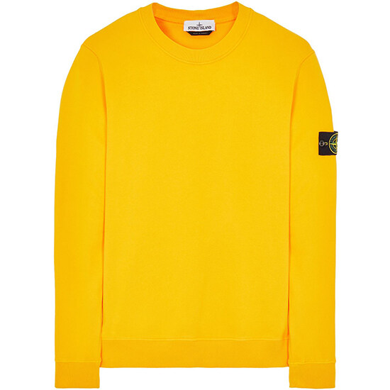 [스톤아일랜드] 22FW 771563020 V0030 와펜패치 크루넥 맨투맨 옐로우 남성 맨투맨 / TJ - Stone Island