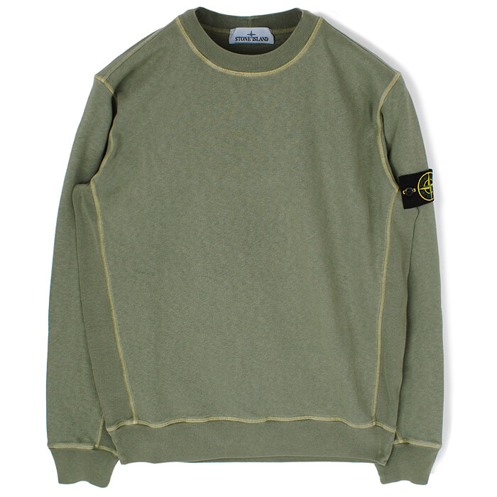 25SS 스톤 와펜 워싱 맨투맨 카키 K1S156100020 S0060 V0159 - Stone Island