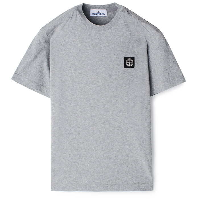 24FW 스톤 가슴패치 라운드 반팔티 멜란지그레이 811524113 A0M64 - Stone Island