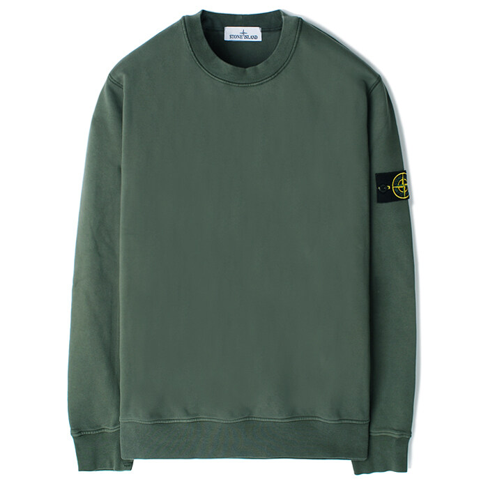 24FW 스톤 와펜 라운드 맨투맨 카키그린 811563051 V0059 - Stone Island