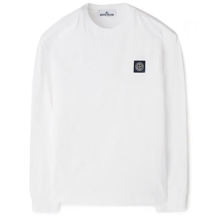 24FW 스톤 가슴패치 긴팔티 화이트 811522713 A0001 - Stone Island