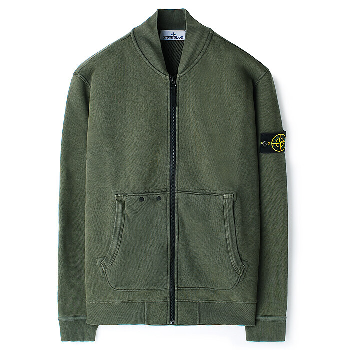 24FW 스톤 와펜 워싱 풀집업 카키 811565241 V0159 - Stone Island