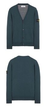 [스톤아일랜드] 22FW 7715511C4 V0057 와펜패치 브이넥 가디건 블루 그린 남성 자켓 / TJ 썸네일 3