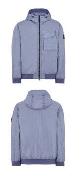 [스톤아일랜드] 22FW 771540723 V0024 와펜패치 가먼트 다이드 크링클 립스 다운 자켓 블루 네 썸네일 3