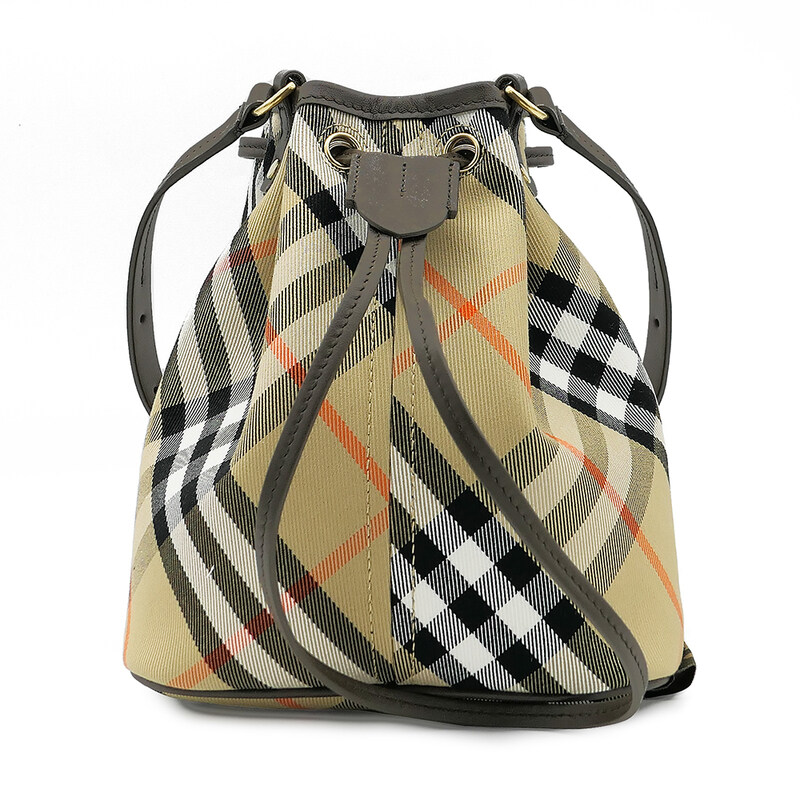 [버버리] 미니 체크 버킷 백 8093804 MN DRAWSTRING - Burberry