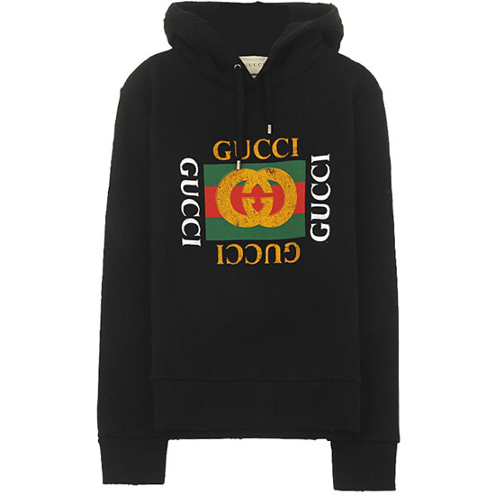 [구찌] 454585 X5J57 1015 빈티지로고 후드 티셔츠 오버사이즈 블랙 남성 티셔츠 / TJ - Gucci
