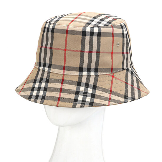 버버리 빈티지 체크 테크니컬 코튼 버킷 햇 베이지 8026927 - Burberry