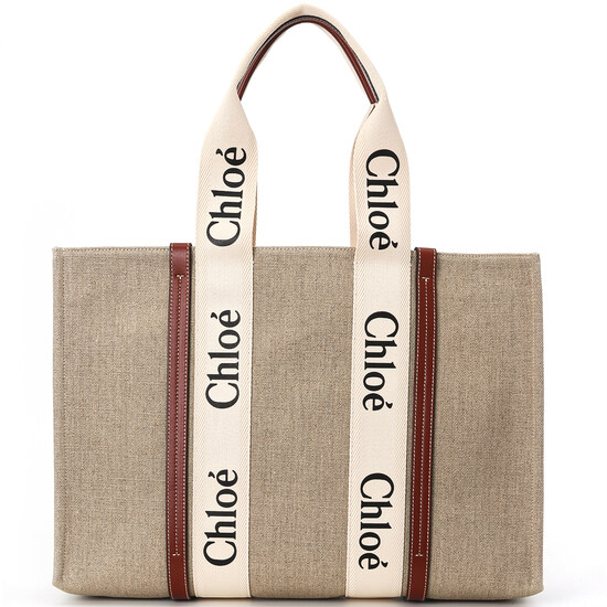 끌로에 우디 라지 토트백 45 화이트브라운 CHC22AS382 I26 90U - Chloe