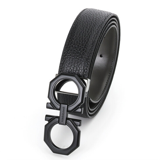 페레가모 간치니 사이즈 조절 벨트 32 블랙그레이 670266 765786 - Salvatore Ferragamo