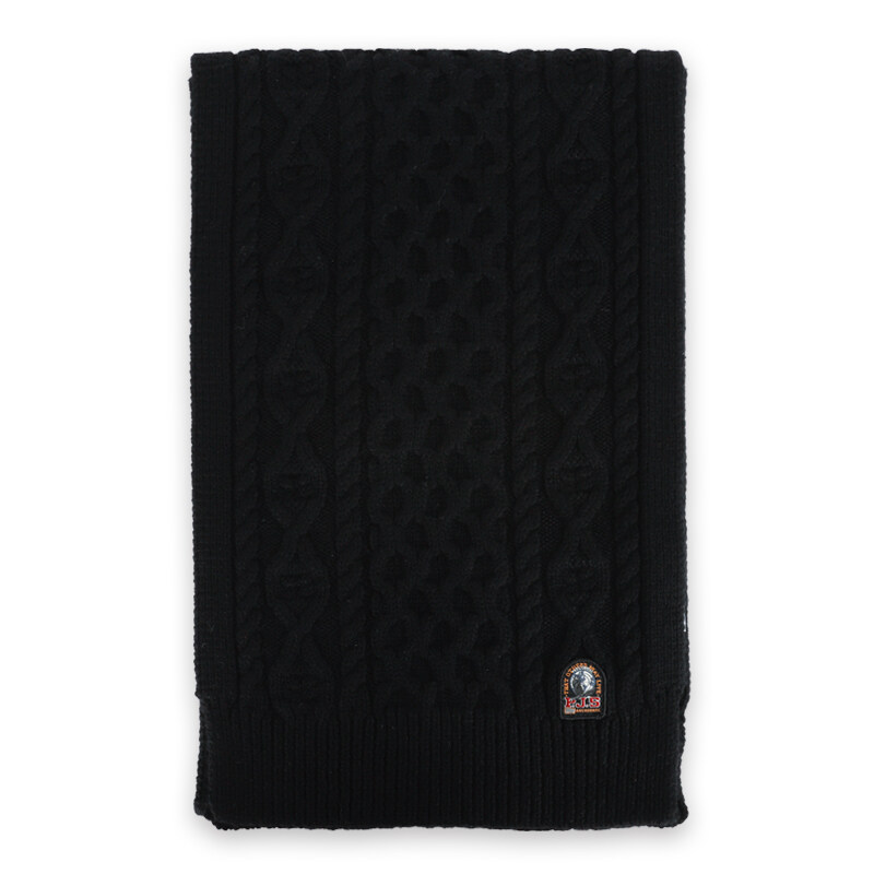 디몬트 23 F/W 파라점퍼스 공용 로고 패치 케이블 니트 머플러(블랙) PAAC SC03 541 - Parajumpers